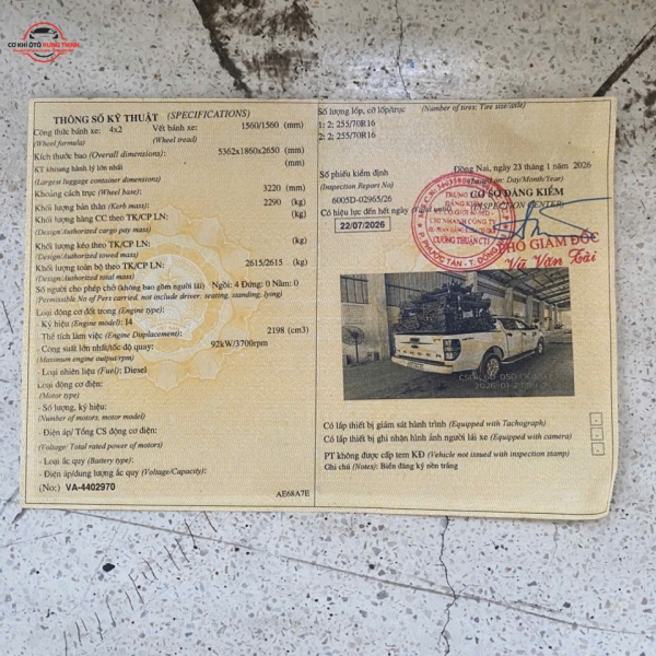 Nghiệm thu và đăng kiểm rA đăng kiểm xe phục vụ tang lễ, và giấy cải tạo